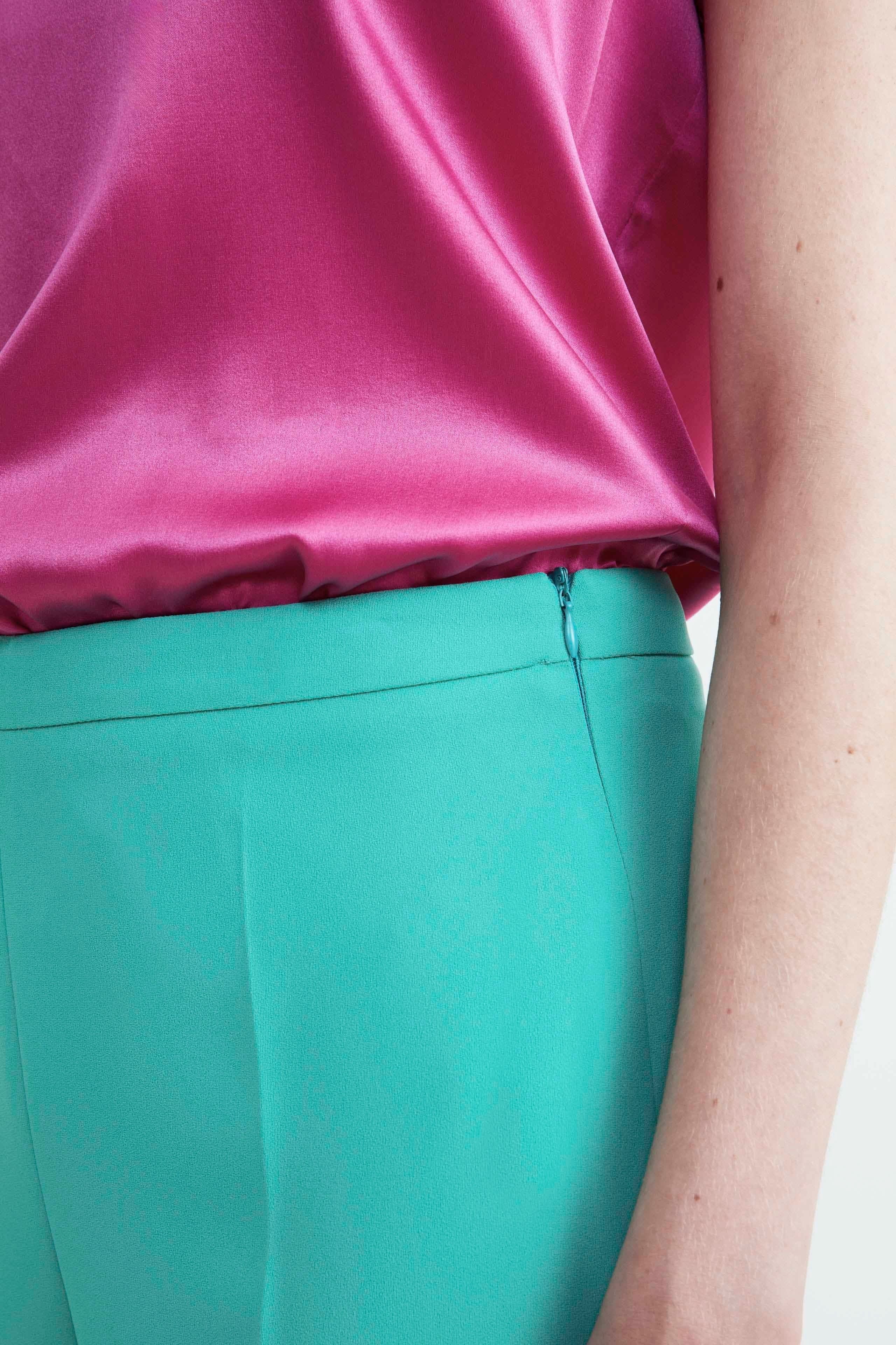 Pantalone elegante a palazzo - SMERALDO - Image 2