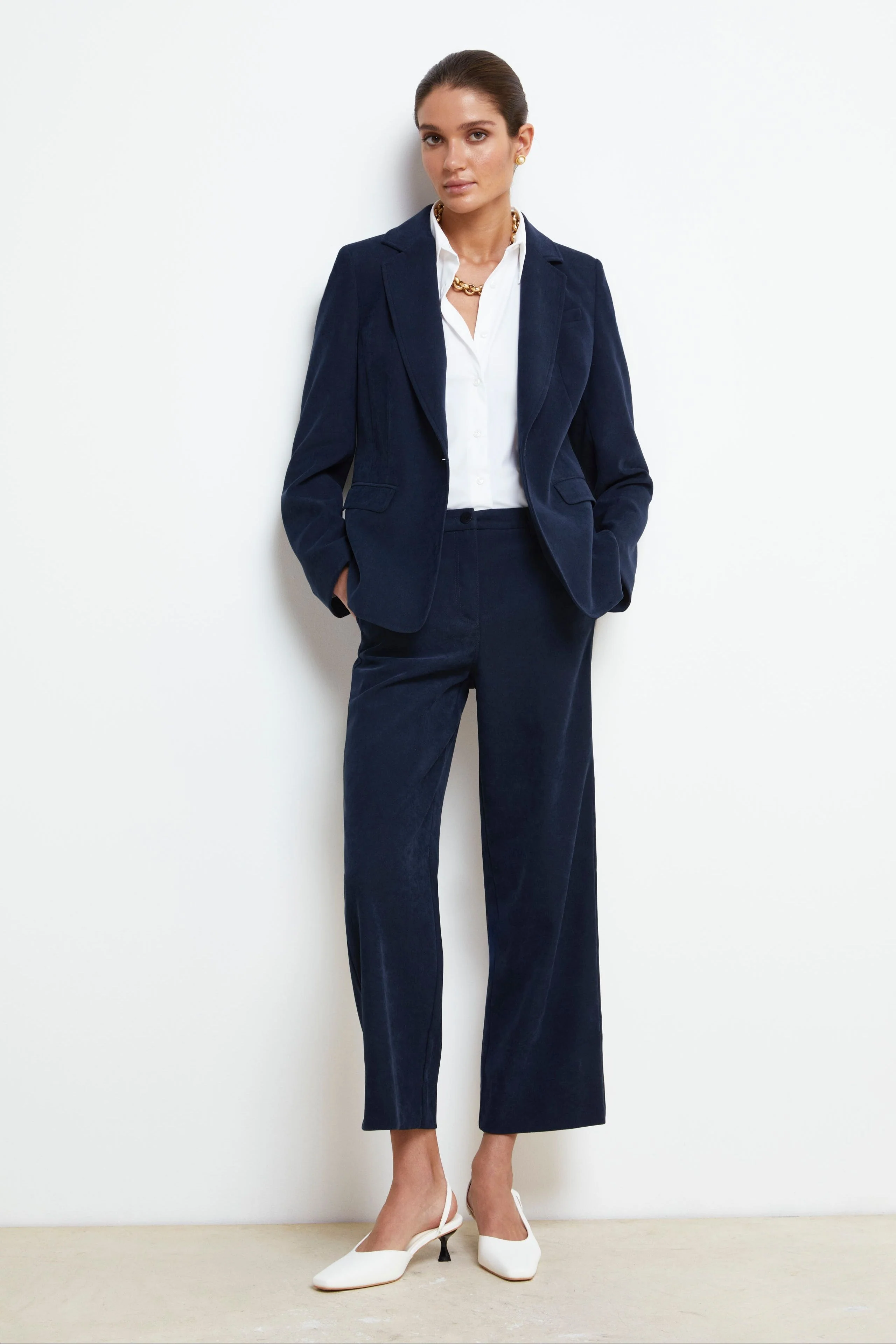 Pantalone Gamba Larga Donna - BLU - Image 4