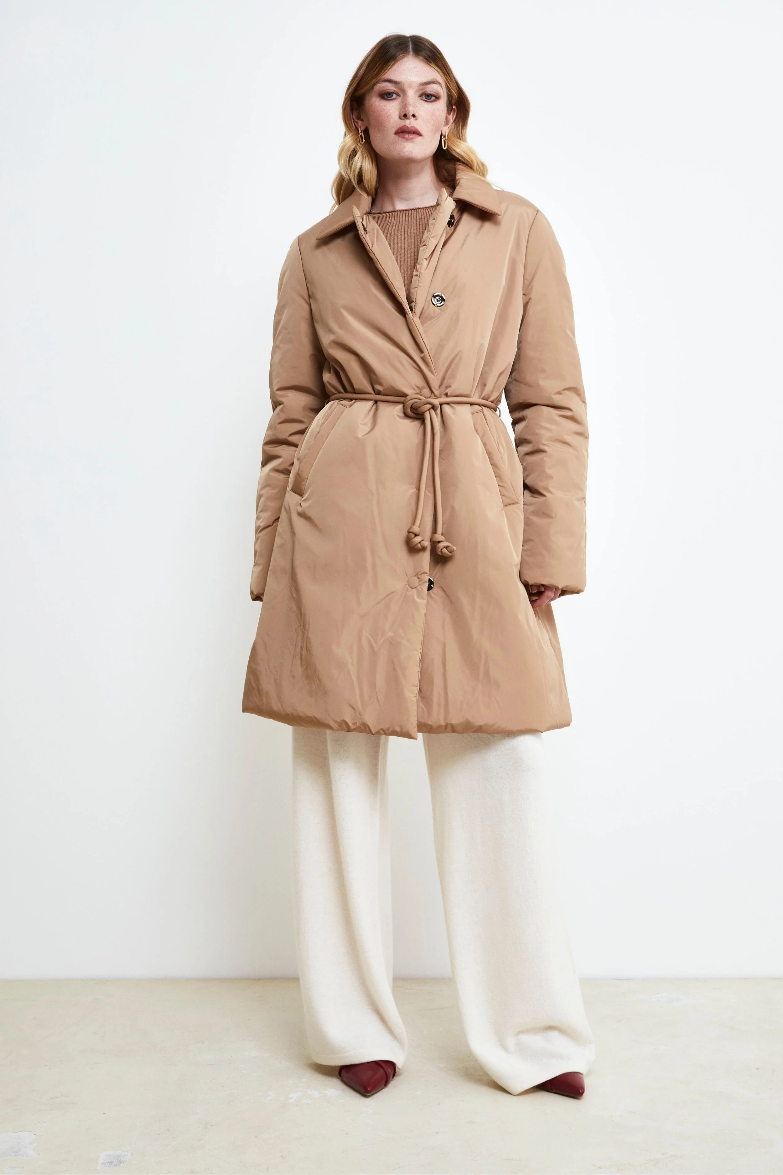 Pantalone in lana e cashmere - LATTE - Image 4