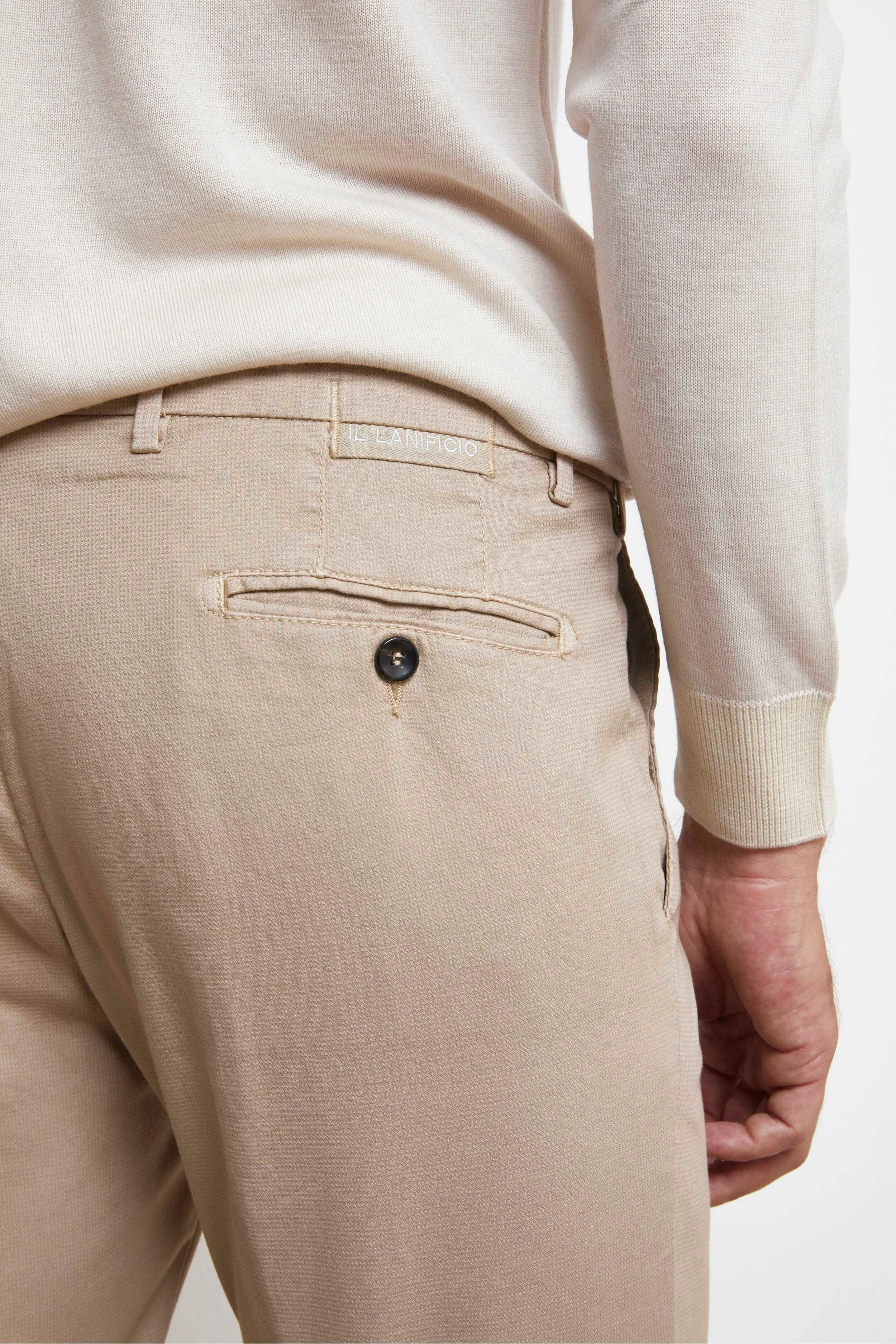 Pantalone Slim Fit in Cotone - BEIGE - Image 2