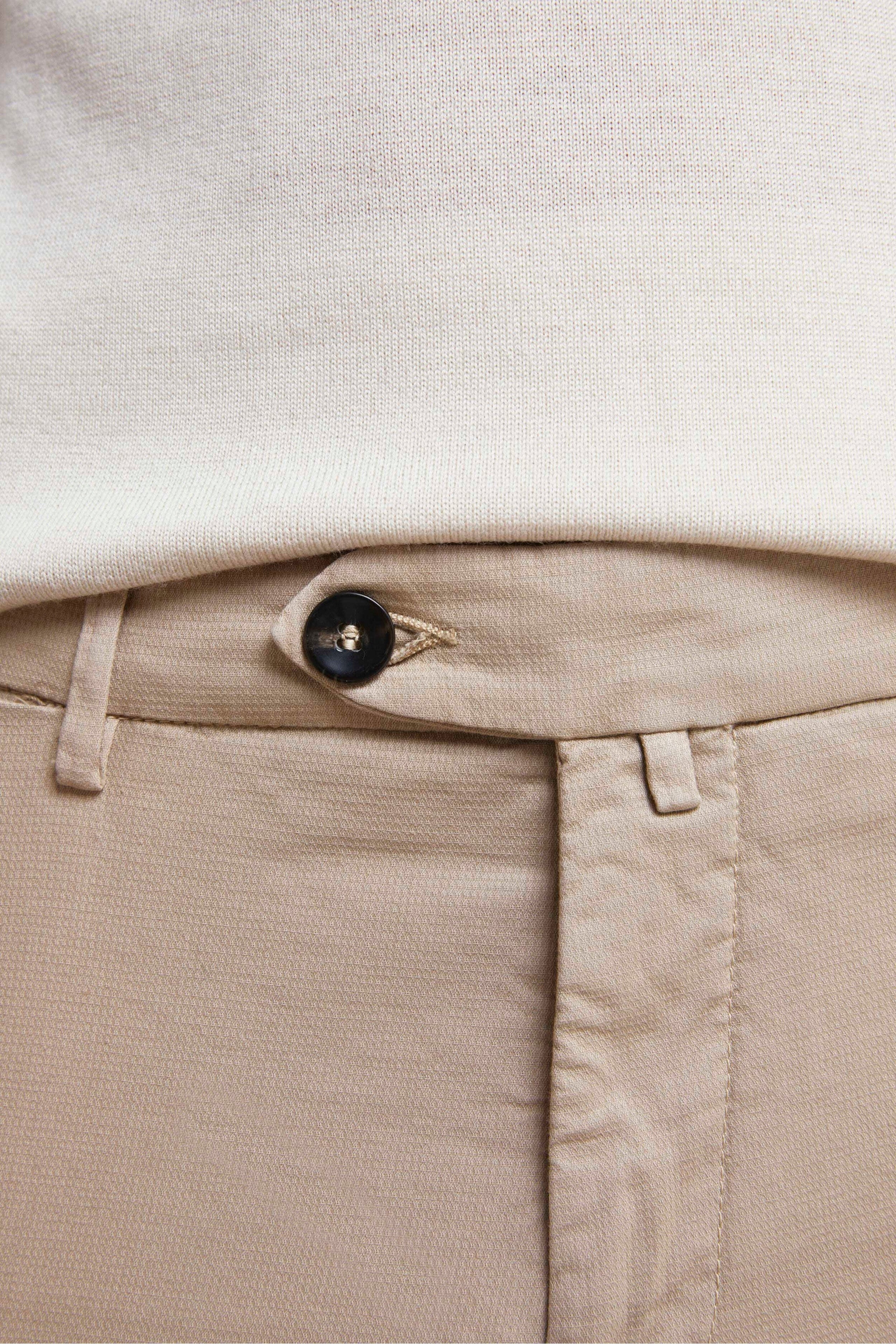 Pantalone Slim Fit in Cotone - BEIGE - Image 3