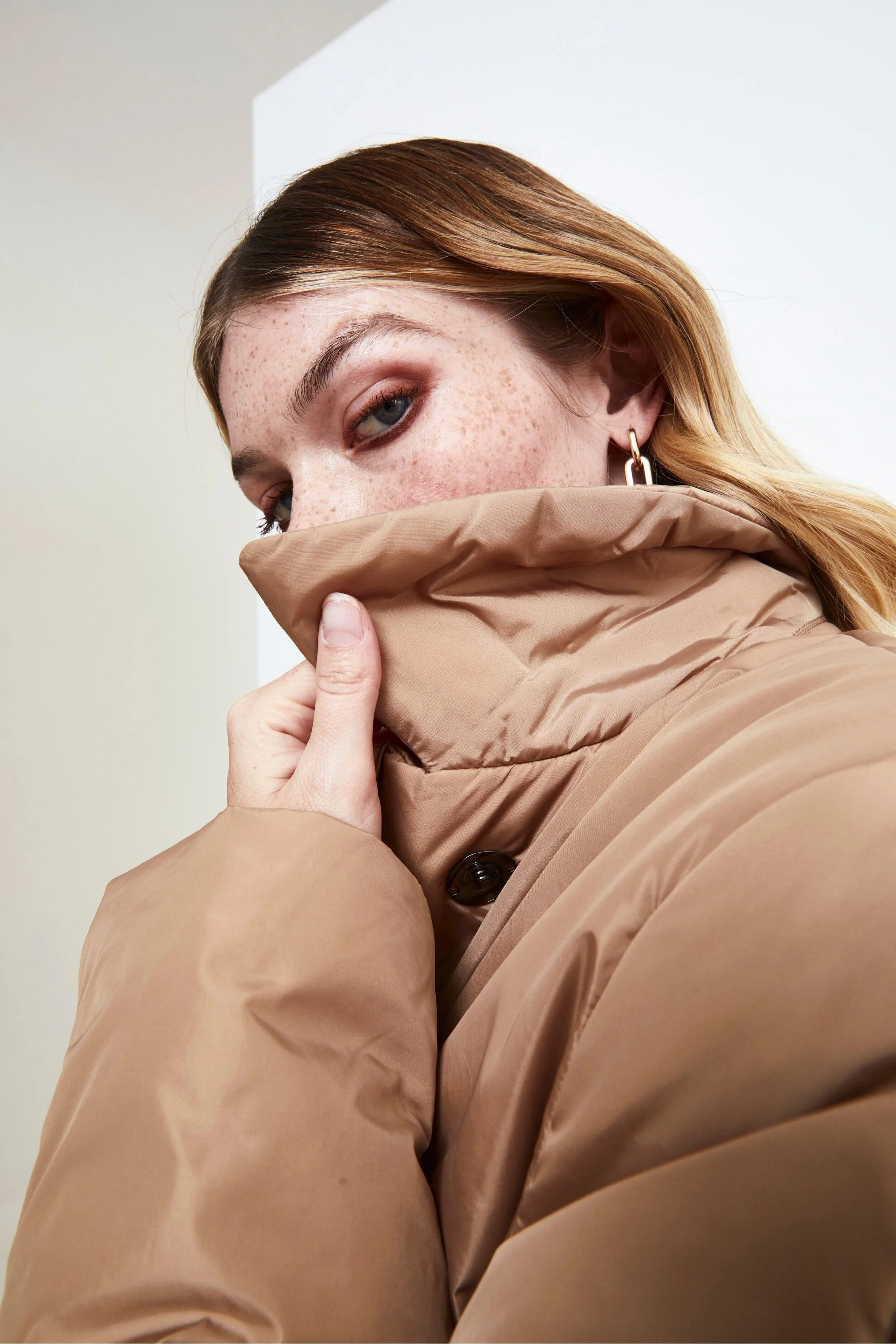 Piumino Midi con Cintura - BEIGE - Image 3
