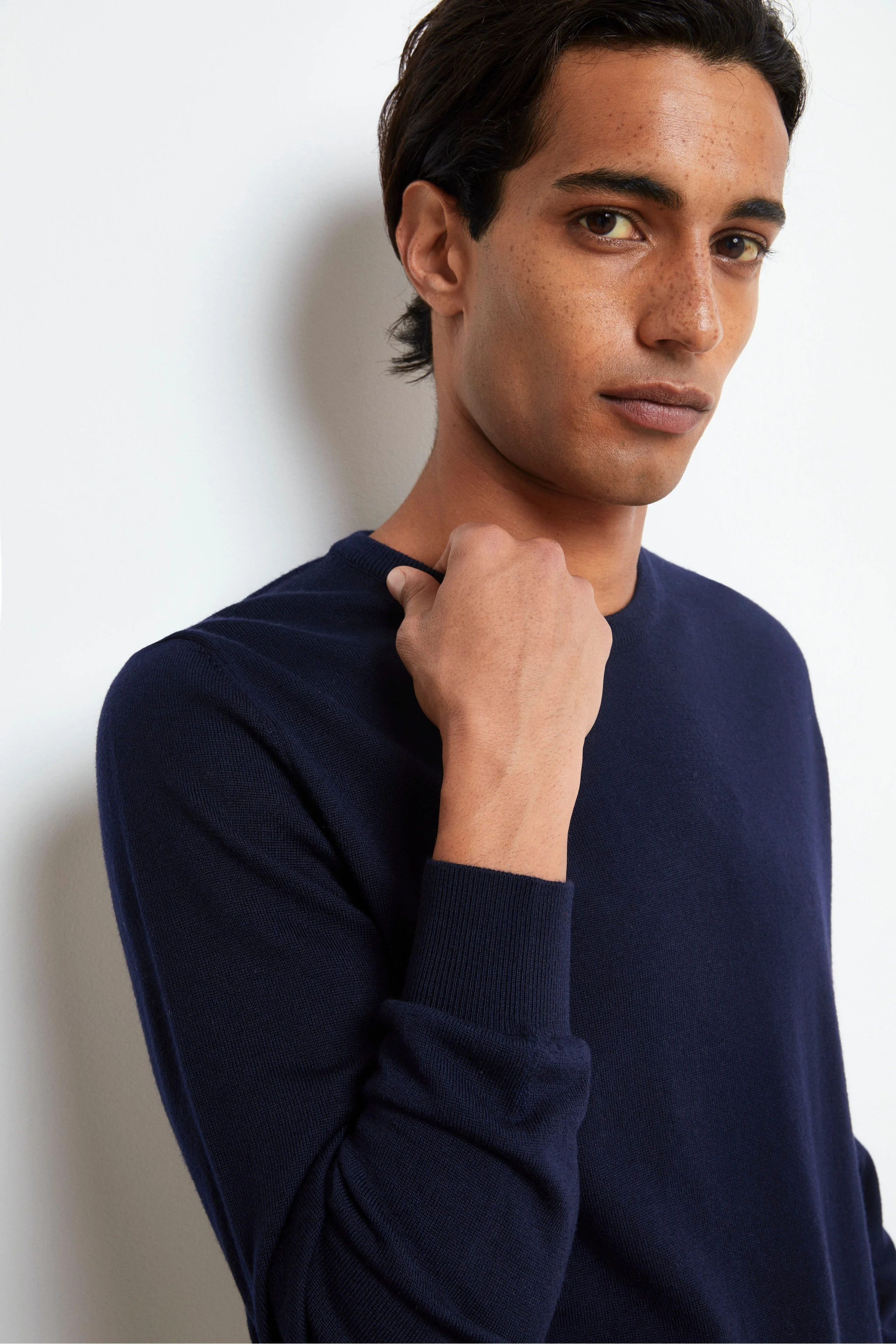 Pullover Girocollo in Lana Merino - BLU - Image 2