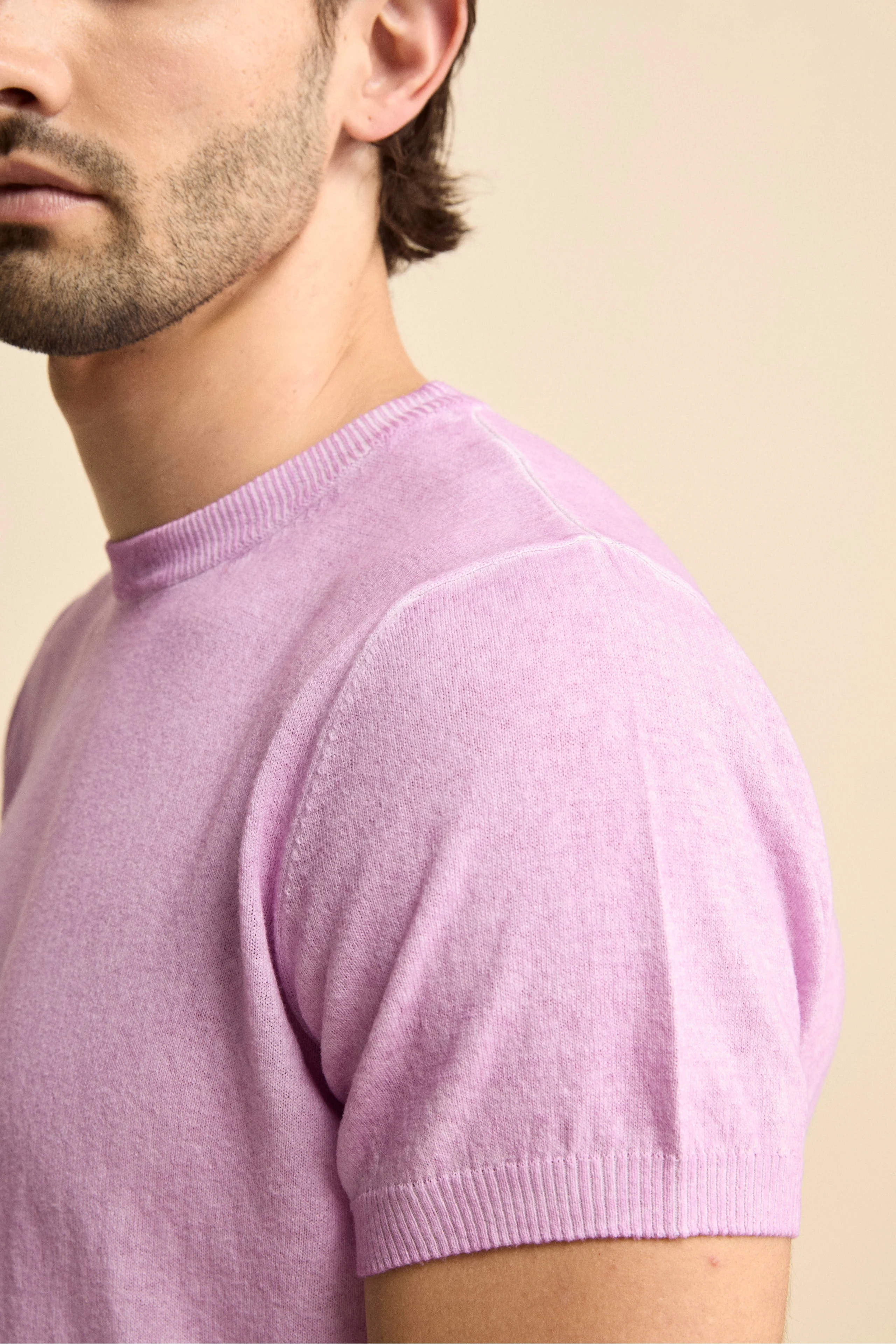 T-Shirt Rasata in Cotone Crêpe - LILLA - Image 3