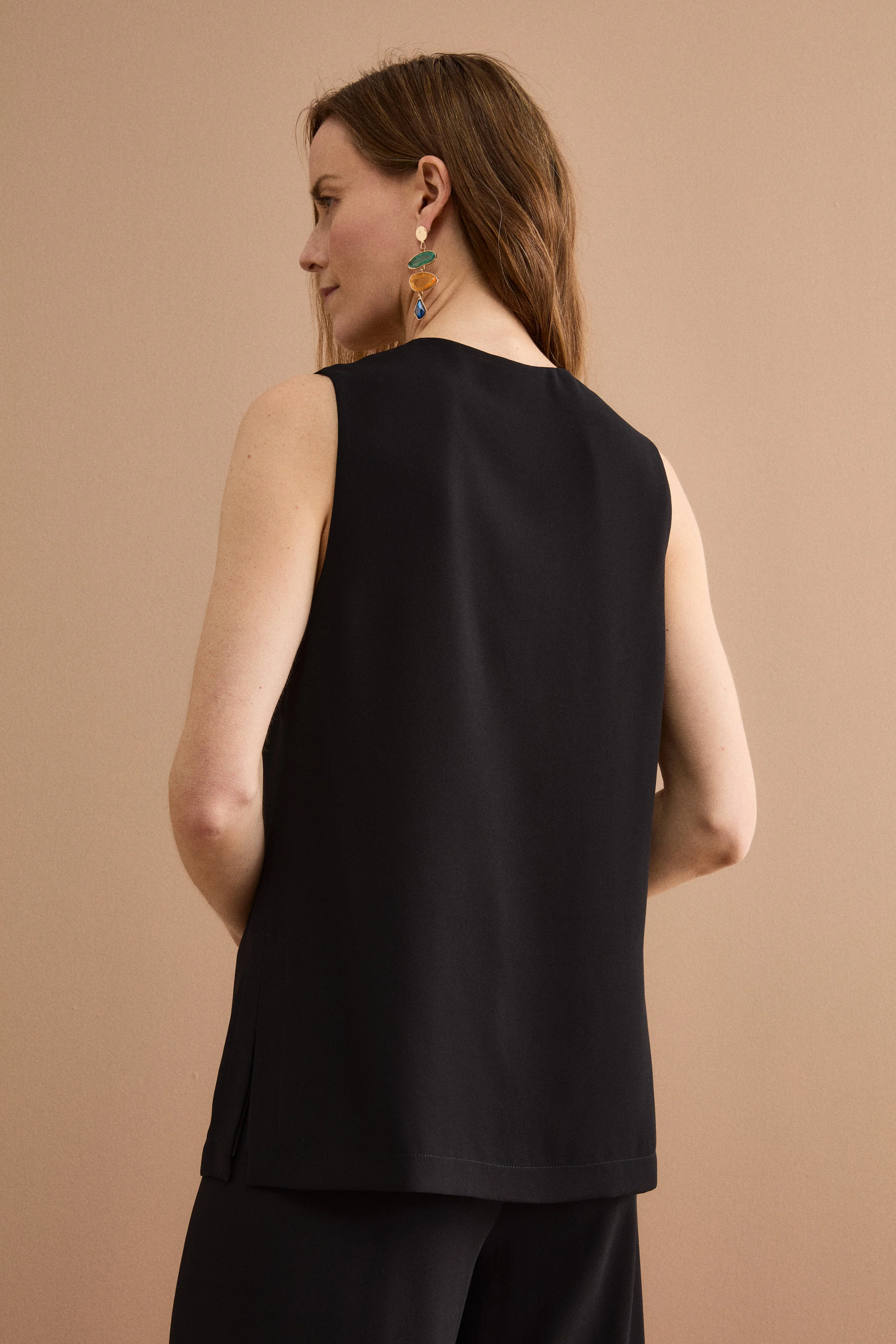 Top Elegante da Cerimonia in Doppia Georgette - NERO - Image 3
